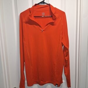 Mens REI Orange Quarter-Zip Pullover Lightweight Outdoor Shirt Large
